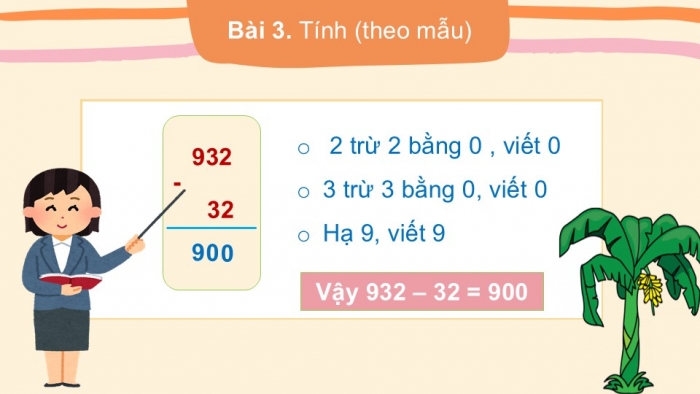 Giáo án PPT Toán 2 cánh diều bài Phép trừ (không nhớ) trong phạm vi 1000