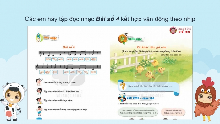 Giáo án PPT Âm nhạc 2 kết nối Tiết 28: Ôn tập bài hát Trang trại vui vẻ, Đọc nhạc Bài số 4