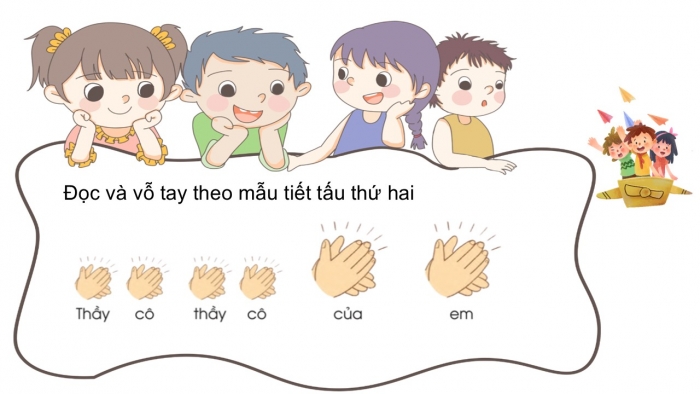 Giáo án PPT Âm nhạc 2 cánh diều Tiết 8: Nhạc cụ, Vận dụng – Sáng tạo Thể hiện nhịp điệu bằng ngôn ngữ