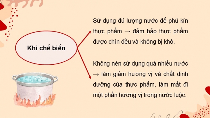 Giáo án điện tử Công nghệ 9 Chế biến thực phẩm Kết nối Bài 6: Chế biến thực phẩm có sử dụng nhiệt