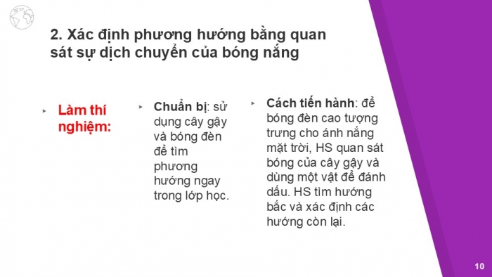 Giáo án PPT Địa lí 6 cánh diều Bài 8: Xác định phương hướng ngoài thực địa