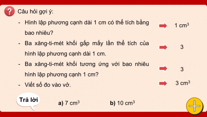 Giáo án điện tử Toán 5 chân trời Bài 70: Xăng-ti-mét khối