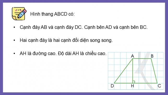 Giáo án điện tử Toán 5 cánh diều Bài 52: Hình thang