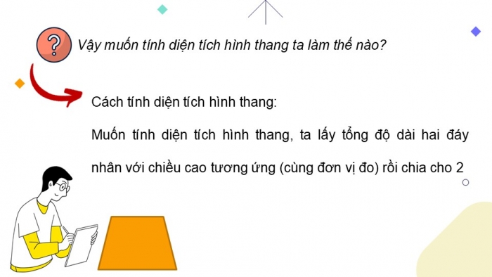 Giáo án điện tử Toán 5 cánh diều Bài 53: Diện tích hình thang