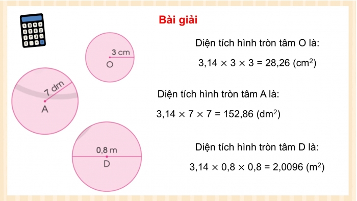 Giáo án điện tử Toán 5 cánh diều Bài 56: Diện tích hình tròn