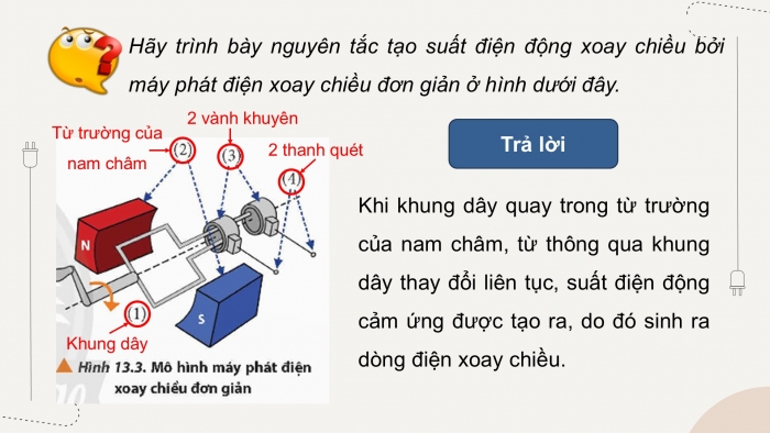 Giáo án điện tử Vật lí 12 chân trời Bài 13: Đại cương về dòng điện xoay chiều