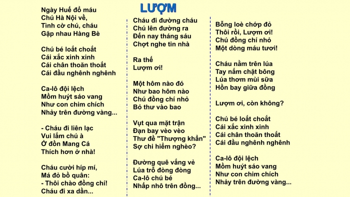 Giáo án PPT Ngữ văn 6 cánh diều Bài 7: Lượm