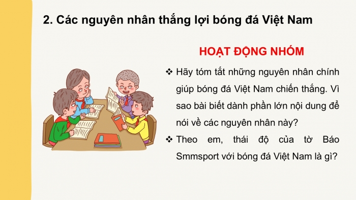 Giáo án PPT Ngữ văn 6 cánh diều Bài 10: Điều gì giúp bóng đá Việt Nam chiến thắng?