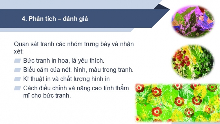 Giáo án PPT Mĩ thuật 6 chân trời Bài 3: Tranh in hoa, lá