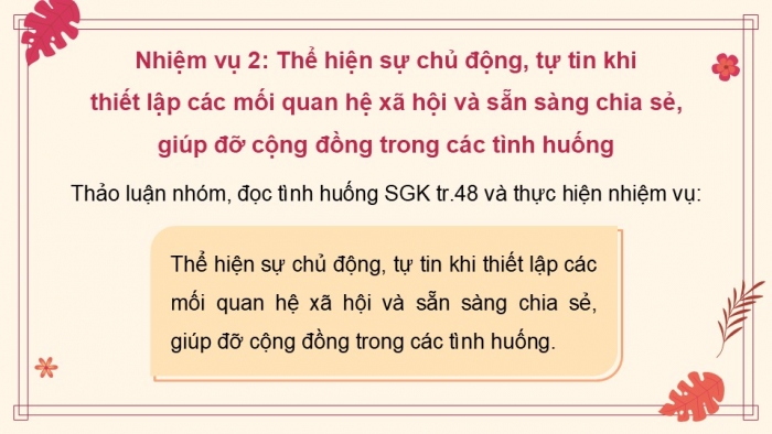 Giáo án điện tử Hoạt động trải nghiệm 12 chân trời bản 2 Chủ đề 5: Phát triển cộng đồng đoàn kết và bền vững (P2)