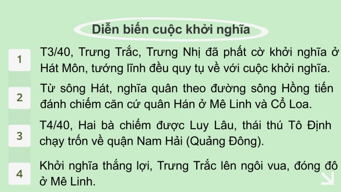 Giáo án PPT Lịch sử 6 chân trời Bài 18: Các cuộc đấu tranh giành độc lập dân tộc trước thế kỉ X