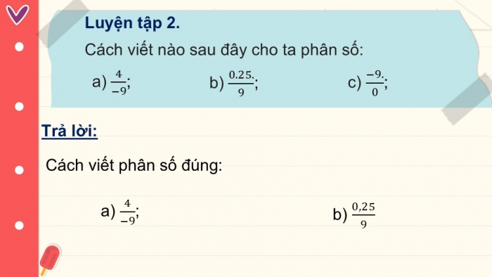 Giáo án PPT Toán 6 cánh diều Bài 1: Phân số với tử và mẫu là số nguyên