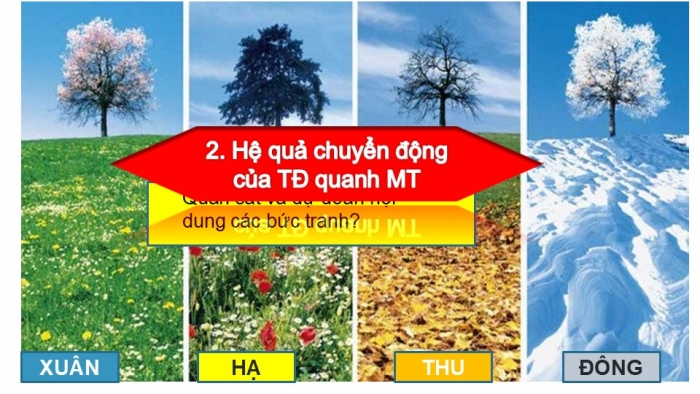 Giáo án PPT Địa lí 6 chân trời Bài 7: Chuyển động quanh Mặt Trời của Trái Đất và hệ quả