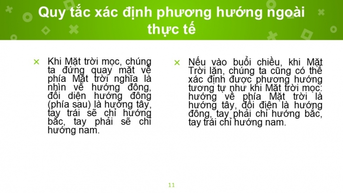 Giáo án PPT Địa lí 6 chân trời Bài 8: Thực hành xác định phương hướng ngoài thực tế