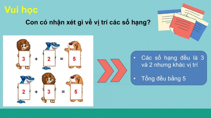 Giáo án PPT Toán 2 chân trời bài Số hạng – Tổng