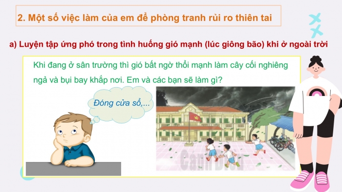 Giáo án PPT Tự nhiên và Xã hội 2 cánh diều Bài 21: Một số cách ứng phó, giảm nhẹ rủi ro thiên tai