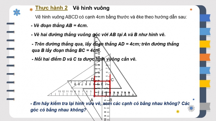 Giáo án PPT Toán 6 chân trời Bài 1: Hình vuông – Tam giác đều – Lục giác đều