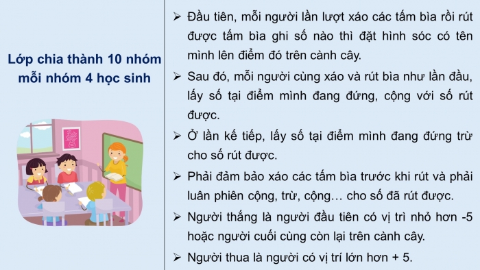 Giáo án PPT Toán 6 chân trời Bài 5 Hoạt động thực hành và trải nghiệm: Vui học cùng số nguyên