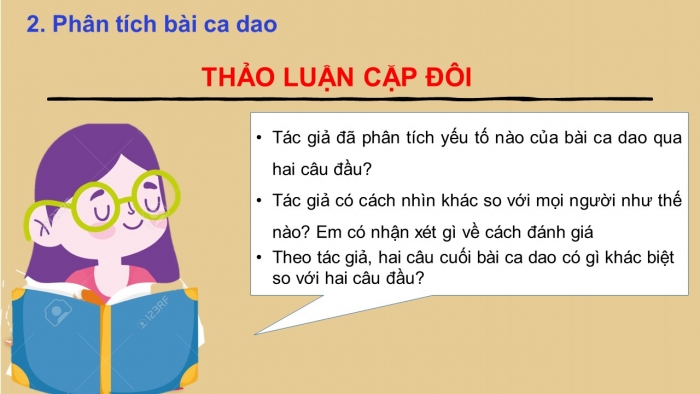 Giáo án PPT Ngữ văn 6 chân trời Bài 3: Về bài ca dao 