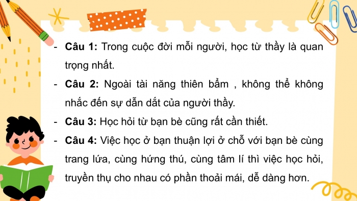 Giáo án PPT Ngữ văn 6 chân trời Bài 8: Học thầy, học bạn