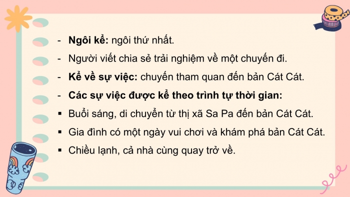 Giáo án PPT Ngữ văn 6 chân trời Bài 9: Kể lại một trải nghiệm của bản thân