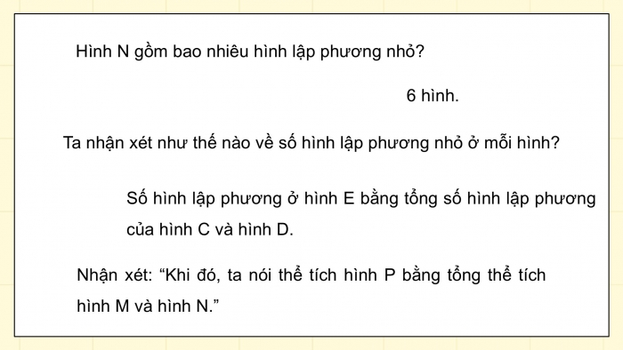 Giáo án điện tử Toán 5 cánh diều Bài 62: Thể tích của một hình