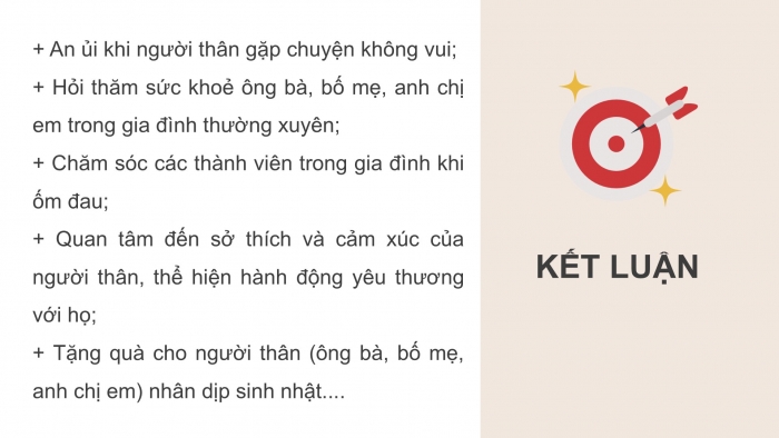 Giáo án PPT HĐTN 6 kết nối Tuần 17: Động viên, chăm sóc người thân trong gia đình