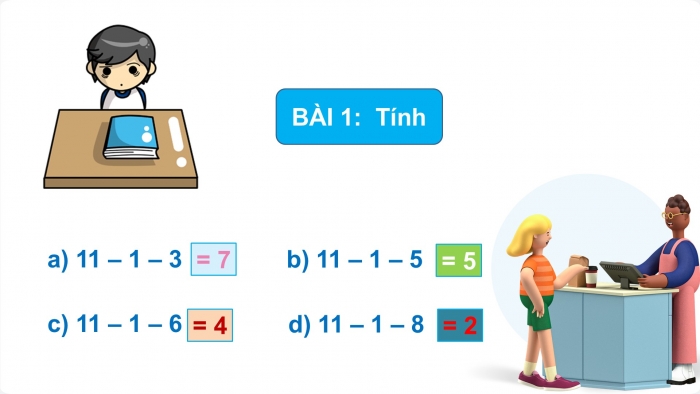 Giáo án PPT Toán 2 chân trời bài: 11 trừ đi một số