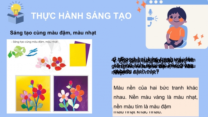 Giáo án PPT Mĩ thuật 2 cánh diều Bài 2: Màu đậm, màu nhạt