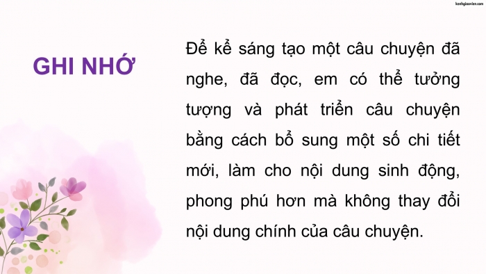 Giáo án điện tử Tiếng Việt 5 cánh diều Bài 14: Kể chuyện sáng tạo (Phát triển câu chuyện)