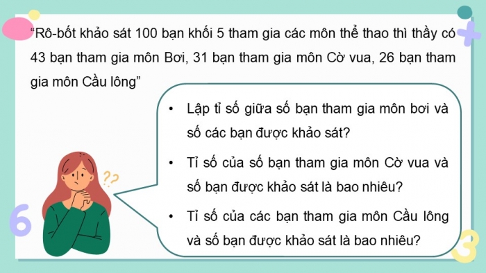 Giáo án điện tử Toán 5 kết nối Bài 36: Tỉ số. Tỉ số phần trăm