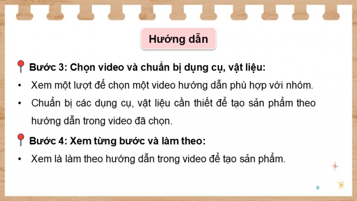 Giáo án điện tử Tin học 5 chân trời Bài 8B: Thực hành tạo sản phẩm thủ công theo video hướng dẫn