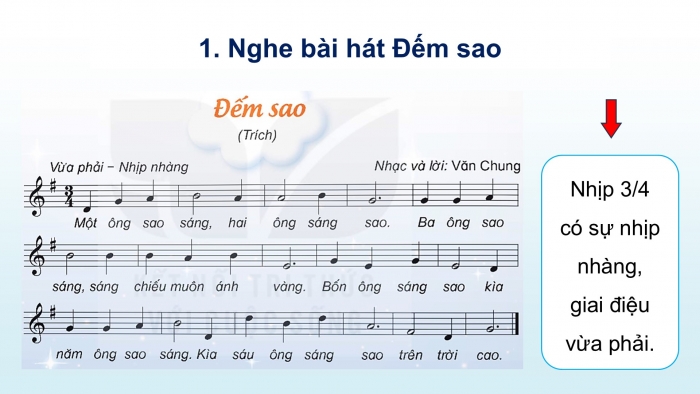 Giáo án điện tử Âm nhạc 5 kết nối Tiết 19: Lí thuyết âm nhạc Nhịp 3/4, Đọc nhạc Bài số 3