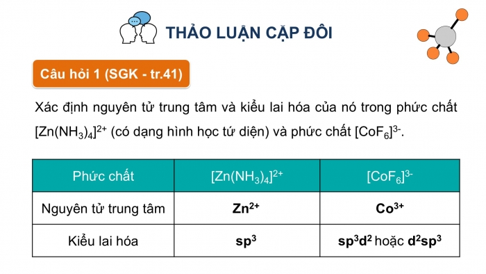 Giáo án điện tử chuyên đề Hoá học 12 kết nối Bài 8: Liên kết và cấu tạo của phức chất