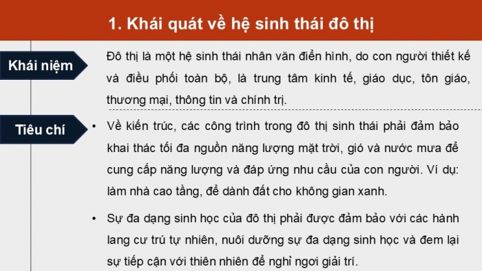 Giáo án điện tử chuyên đề Sinh học 12 kết nối Bài 9: Giá trị của sinh thái nhân văn trong một số lĩnh vực