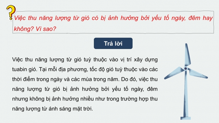 Giáo án điện tử KHTN 9 chân trời - Phân môn Vật lí Bài 15: Năng lượng tái tạo