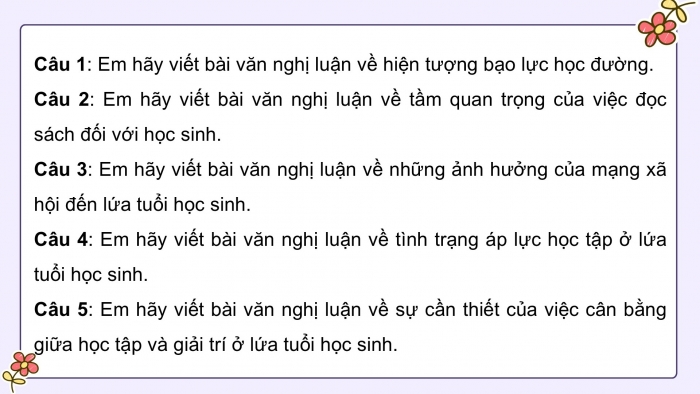 Giáo án PPT dạy thêm Ngữ văn 9 Chân trời bài 6: Viết bài văn nghị luận về một vấn đề cần giải quyết