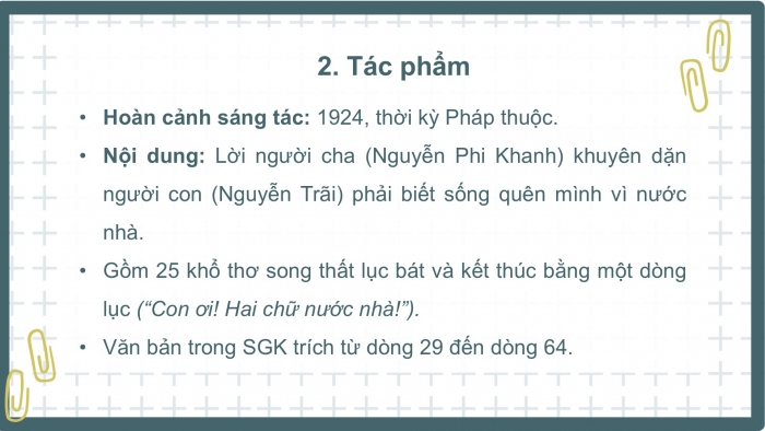 Giáo án PPT dạy thêm Ngữ văn 9 Chân trời bài 8: Hai chữ nước nhà (Trần Tuấn Khải)