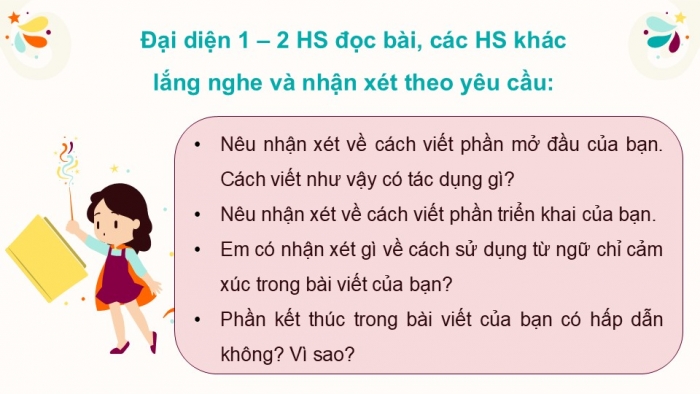 Giáo án điện tử Tiếng Việt 5 kết nối Bài 22: Luyện viết đoạn văn thể hiện tình cảm, cảm xúc về một sự việc