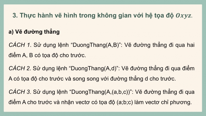 Giáo án điện tử Toán 12 cánh diều Bài Thực hành phần mềm GeoGebra