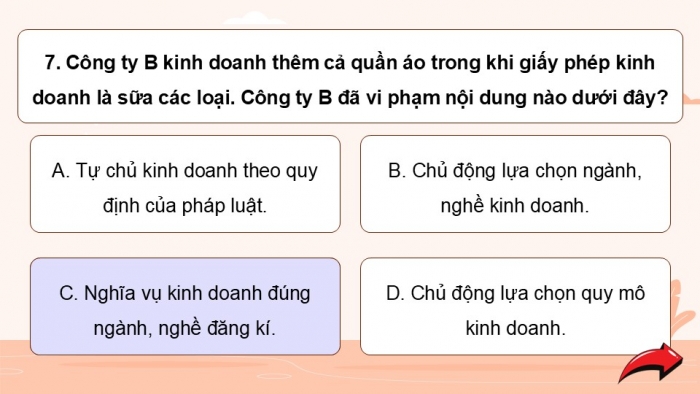 Giáo án điện tử Công dân 9 chân trời Bài 10: Quyền tự do kinh doanh và nghĩa vụ nộp thuế (P2)