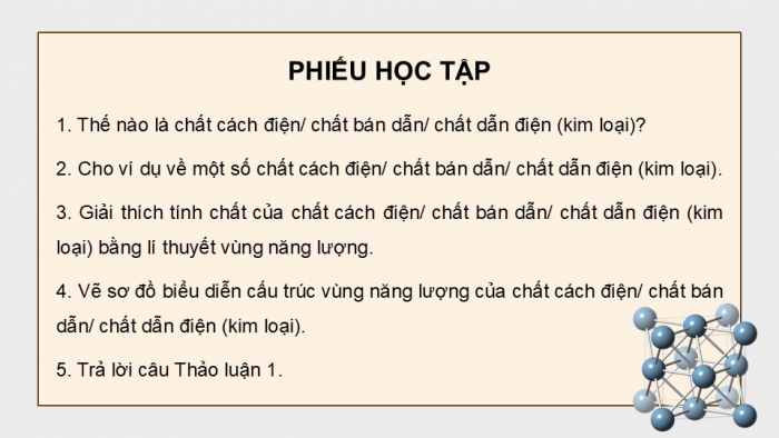 Giáo án điện tử chuyên đề Vật lí 12 chân trời Bài 10: Vùng năng lượng