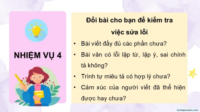 Giáo án điện tử Tiếng Việt 5 cánh diều Bài 17: Trả bài viết kể chuyện sáng tạo