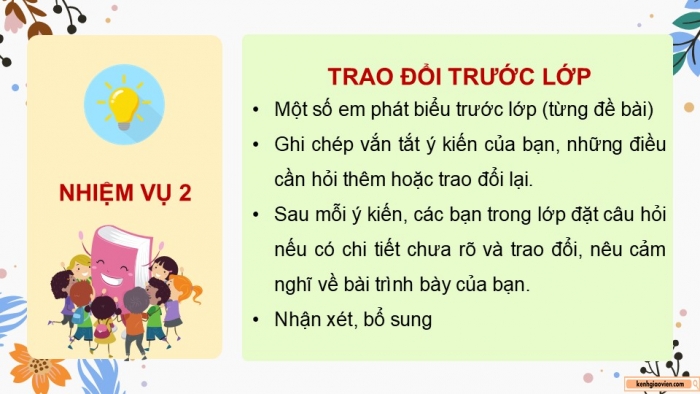 Giáo án điện tử Tiếng Việt 5 cánh diều Bài 18: Trao đổi Ngày hội Thiếu nhi