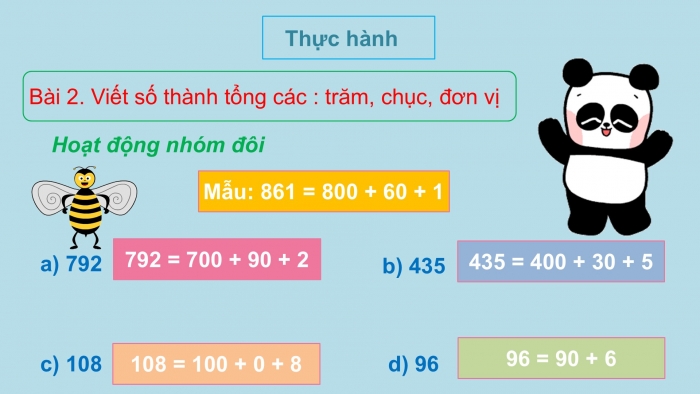 Giáo án PPT Toán 2 chân trời bài Viết số thành tổng các trăm, chục, đơn vị