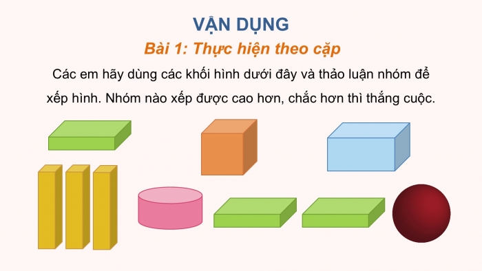 Giáo án PPT Toán 2 cánh diều bài Thực hành lắp ghép, xếp hình khối