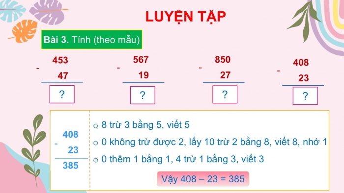 Giáo án PPT Toán 2 cánh diều bài Phép trừ (có nhớ) trong phạm vi 1000