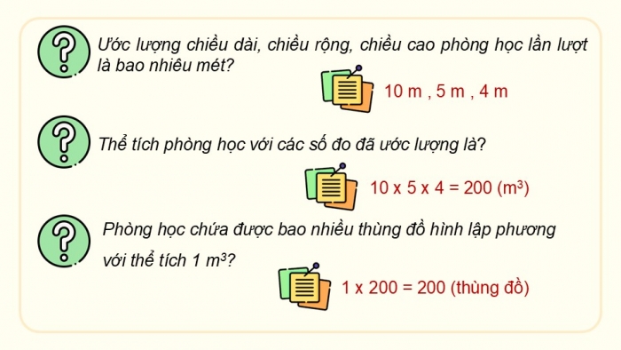 Giáo án điện tử Toán 5 kết nối Bài 54: Thực hành tính toán và ước lượng thể tích một số hình khối