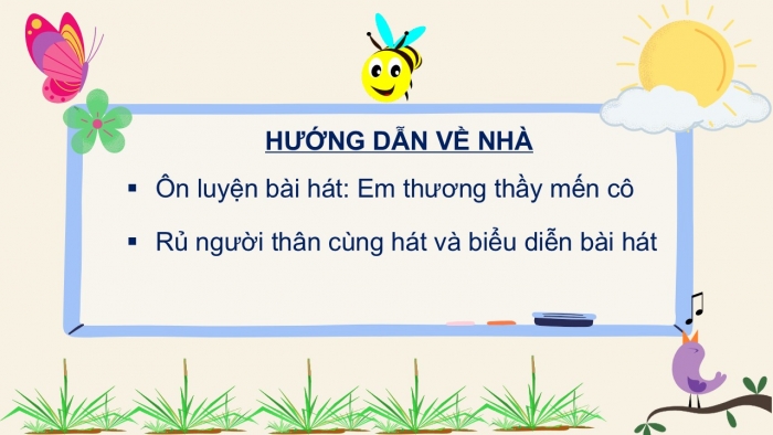 Giáo án PPT Âm nhạc 2 cánh diều Tiết 5: Hát Em thương thầy mến cô, Vận dụng – Sáng tạo Vận động theo tiếng trống