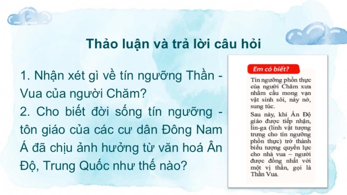 Giáo án PPT Lịch sử 6 kết nối Bài 13: Giao lưu văn hoá ở Đông Nam Á từ đầu Công nguyên đến thế kỉ X